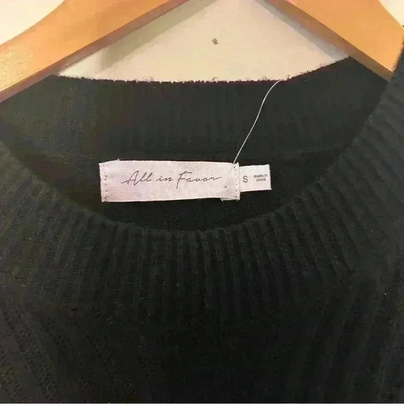 All in Favor Wool Blend Midi Sweater Dress Long Sleeve Black Size S - Picture 3 of 8